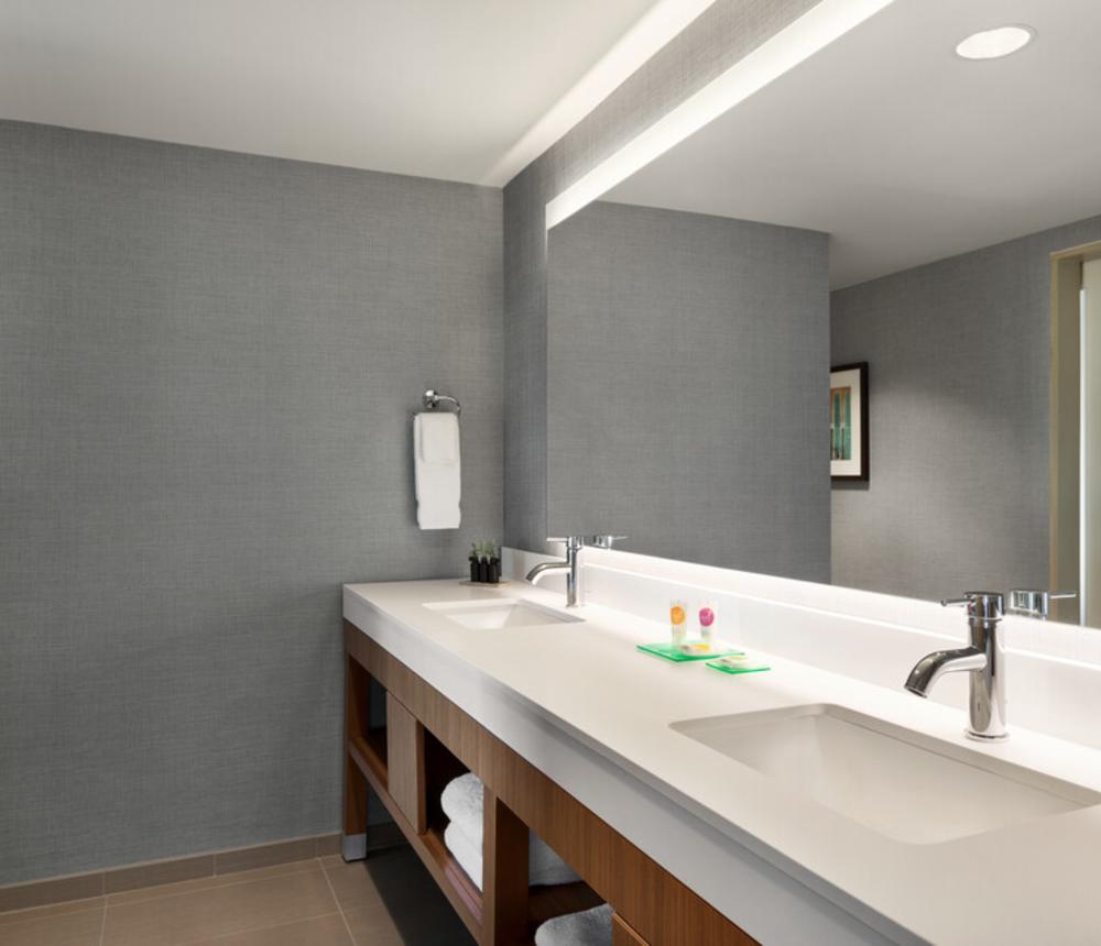 bathroom in our one bedroom suite