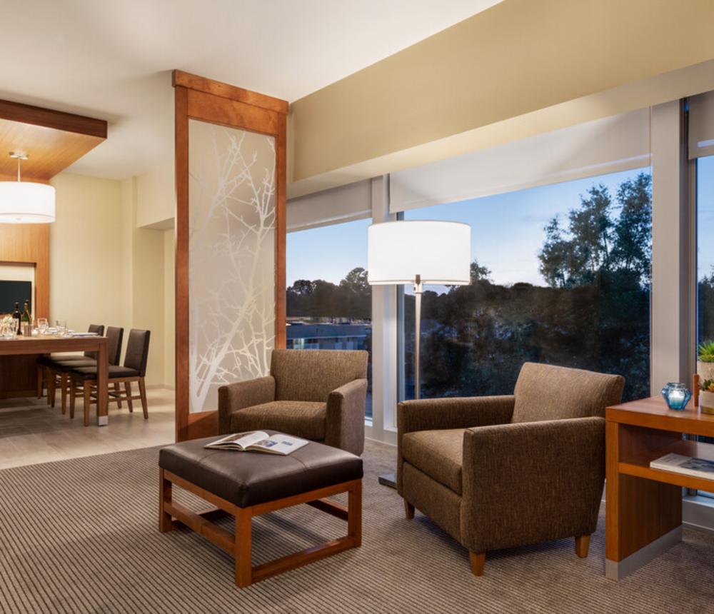 living area of our one bedroom suite
