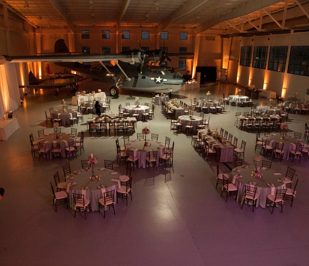 Wedding Formal Dinner Navy Hangar PBY