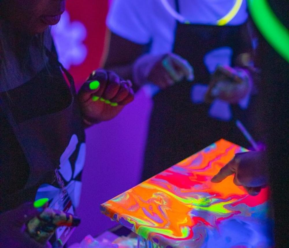 Neon Fluid Painting