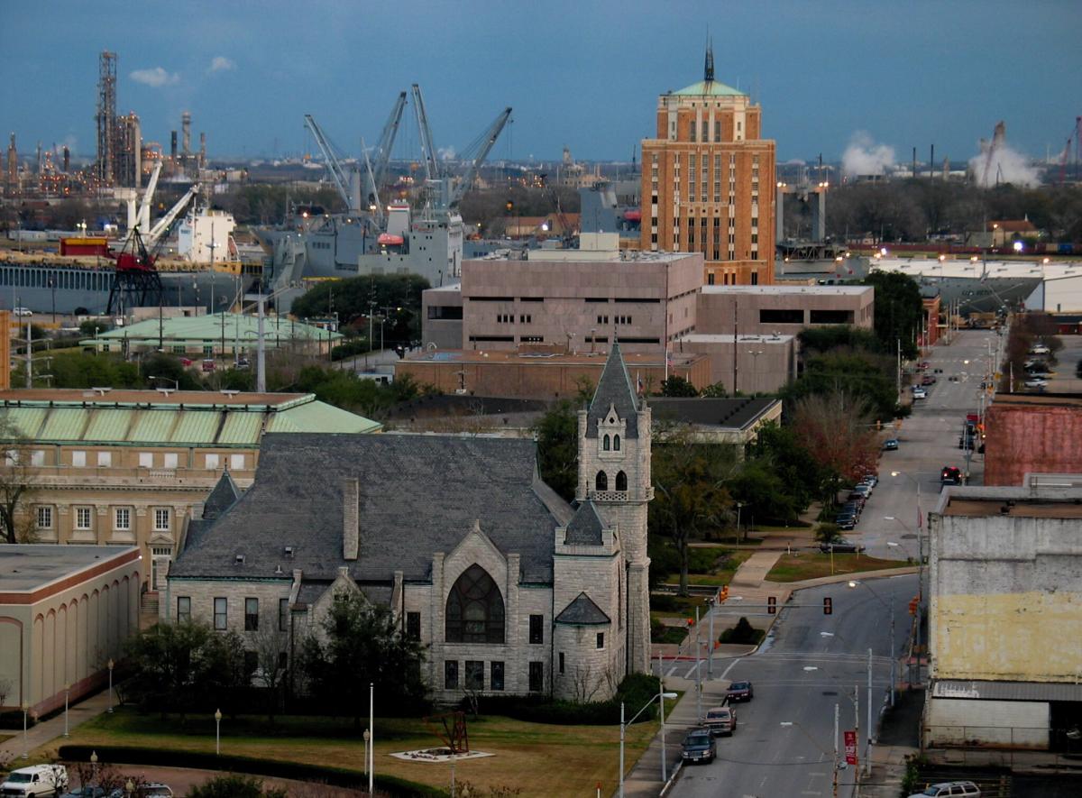 Aerial view of Downtown Beaumont