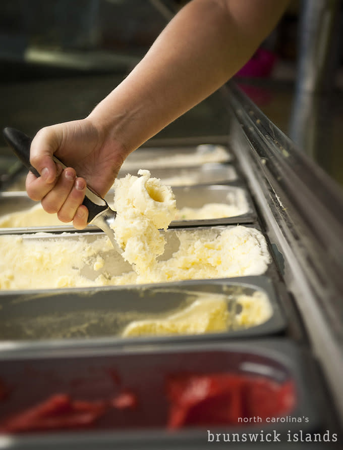 Scooping ice cream in North Carolina's Brunswick Islands