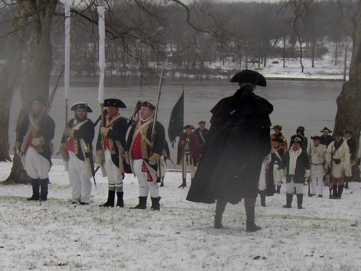 Washington Addressing Troops