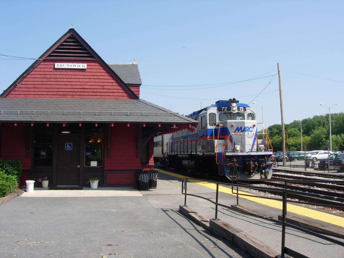 Front of Brunswick Train Station & Train