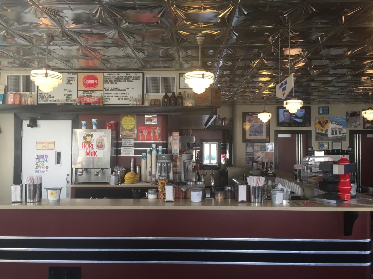 Interior of Borden's Ice Cream Shoppe