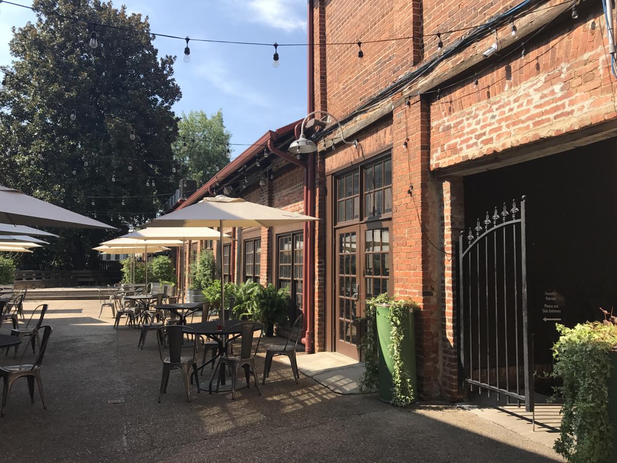 The outdoor patio at The Foundry.