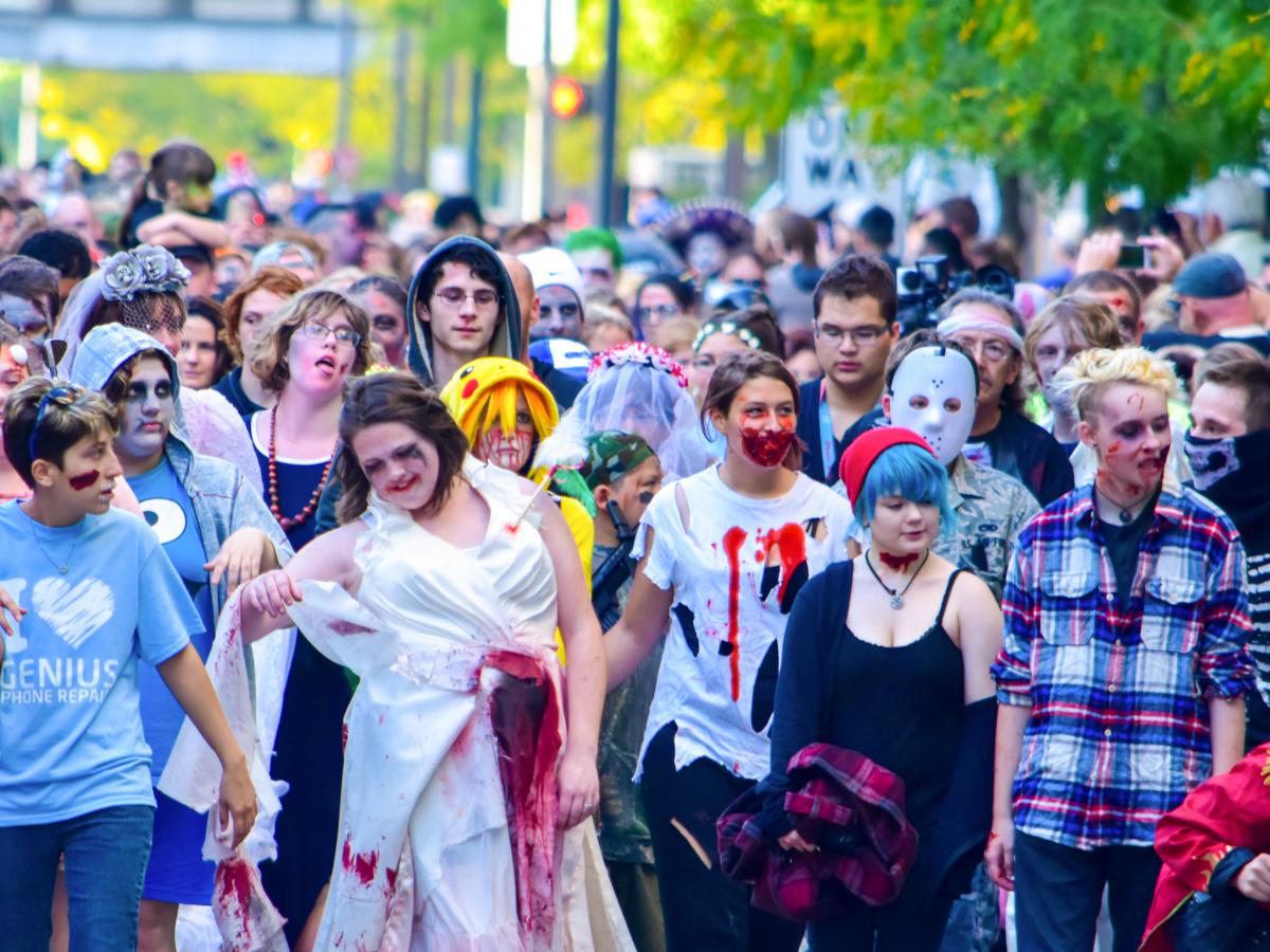Fright Night Zombie Walk Crowd