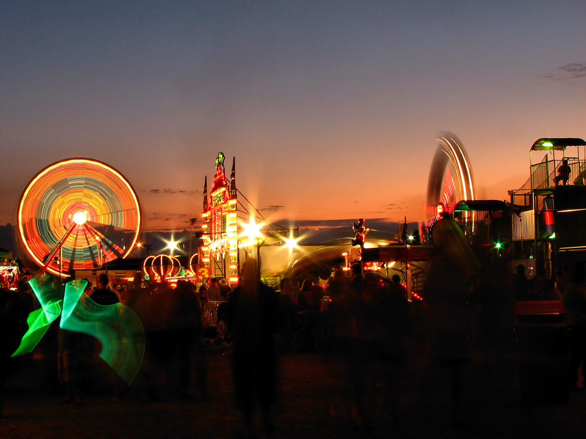 Olmsted County Fair Rides at Night