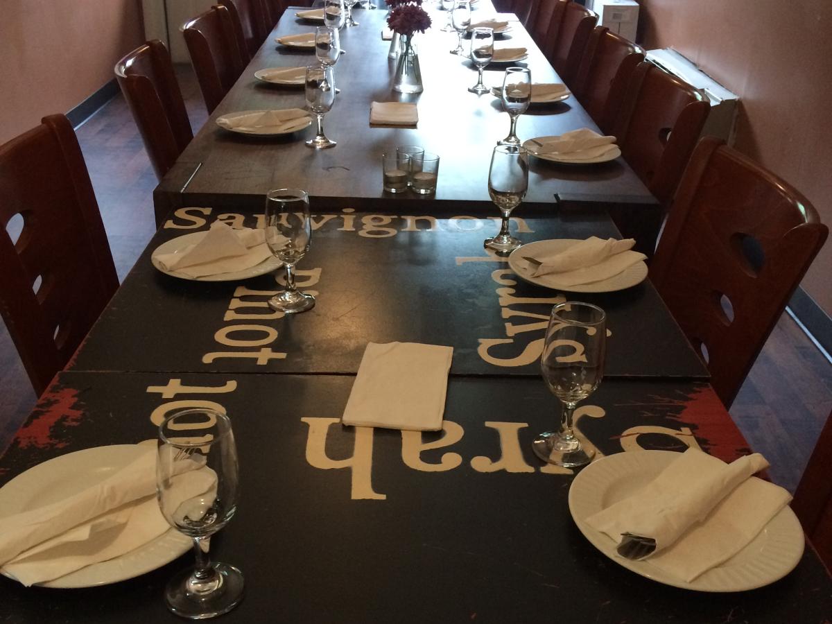 Table setup at Bottlestop in Occoquan