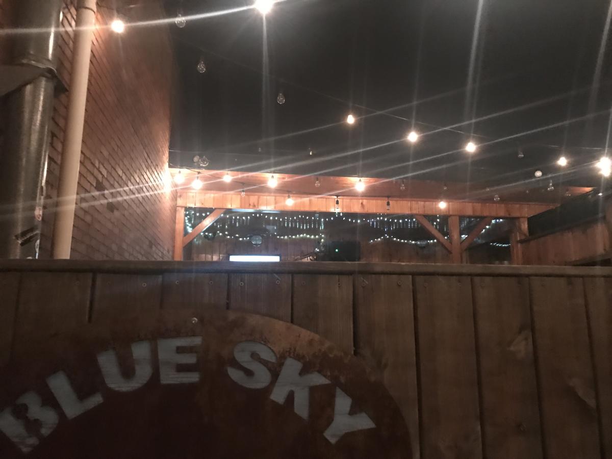 The rooftop patio of BlueSky.