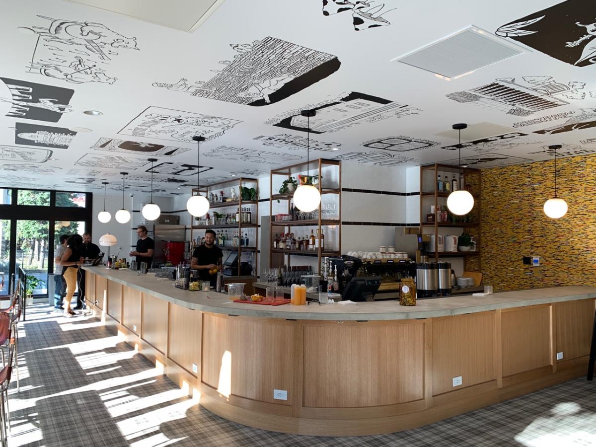 Interiors of Poindexter Coffee at Graduate Hotel