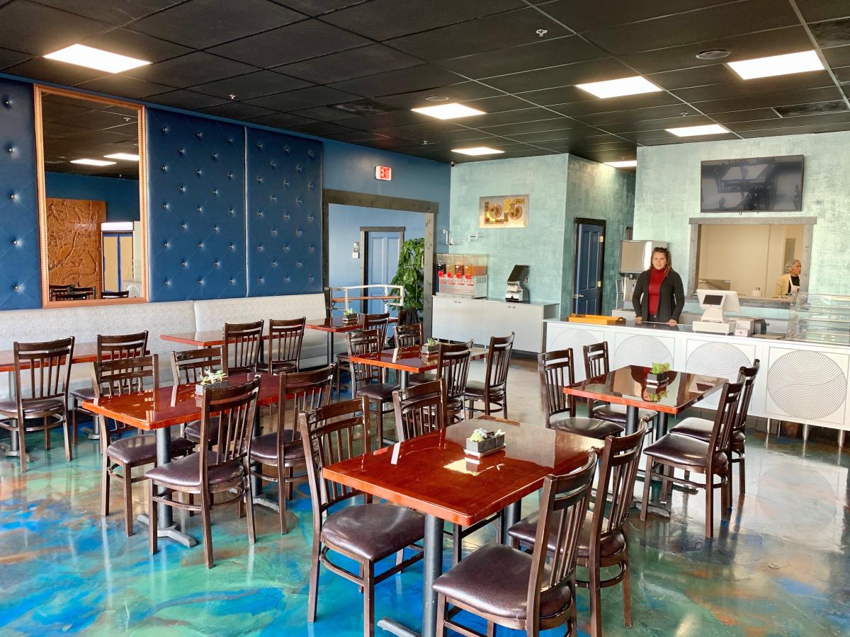 Chairs and tables at the Manna Kitchen