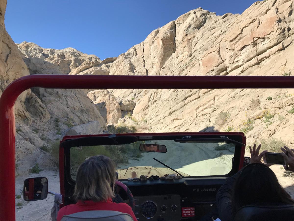 Red Jeep Tours driving through Metate Ranch.