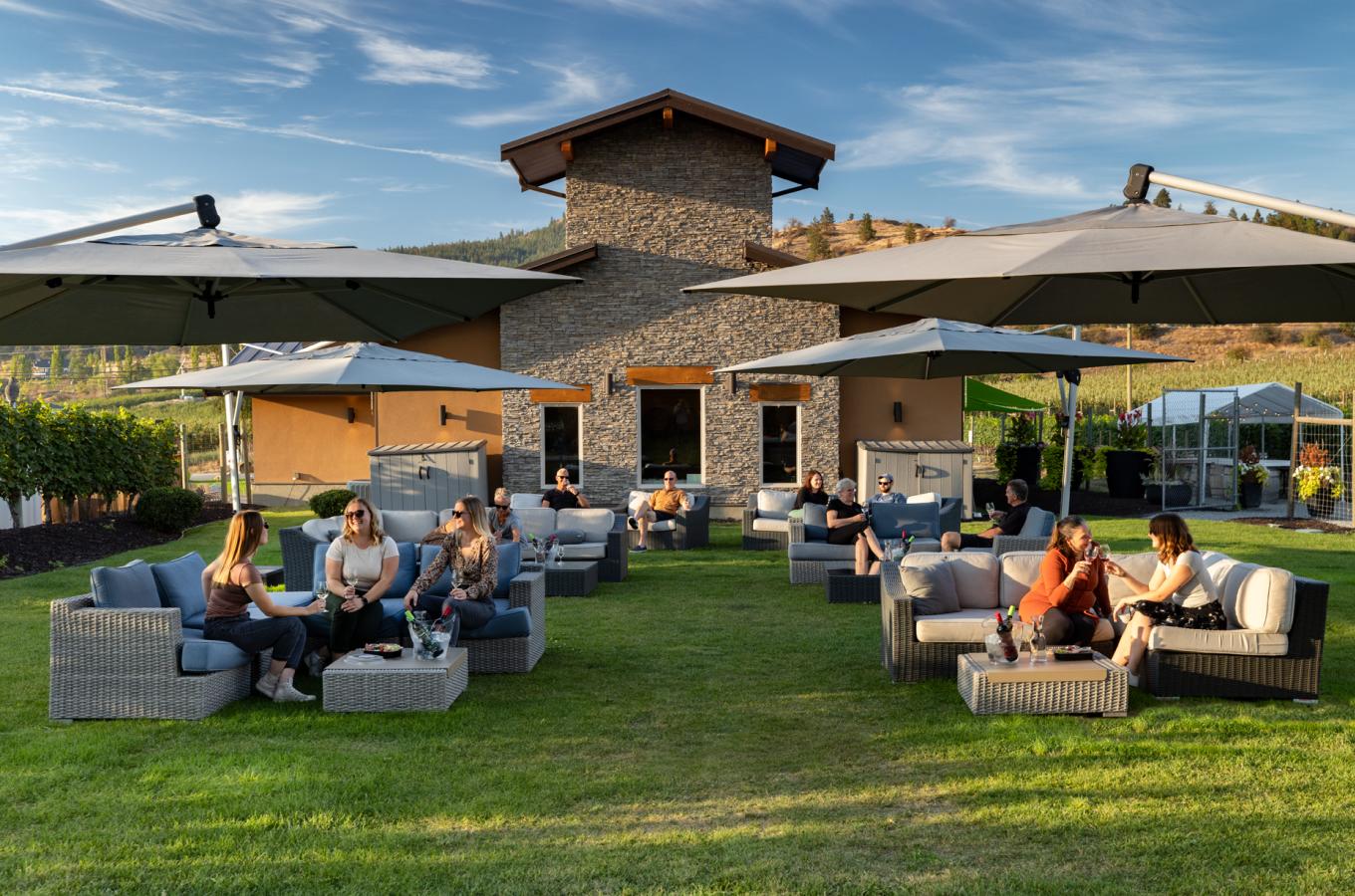 Outdoor picnic area at Intrigue Wines