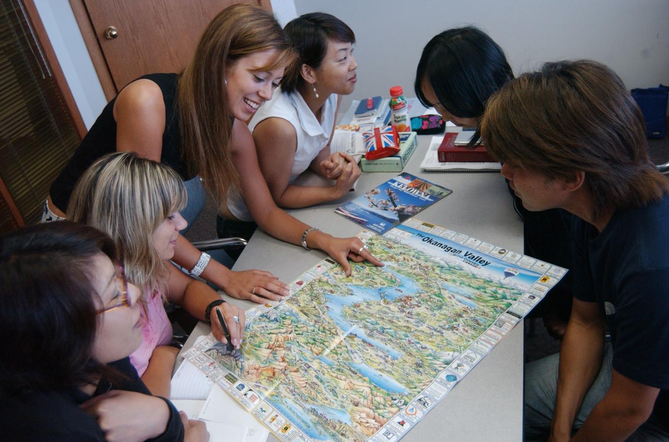 Students with Map
