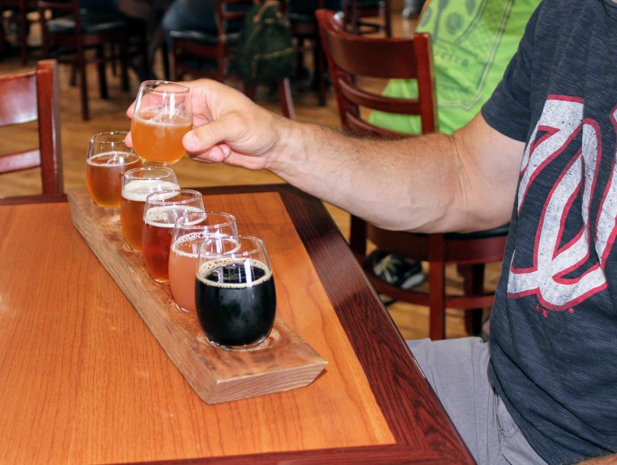 A beer flight from Red Shedman in Frederick County, MD