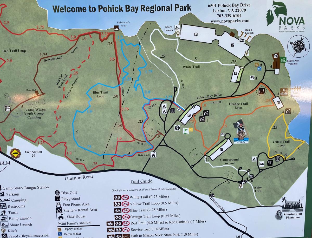 Map of Pohick Bay Regional Park