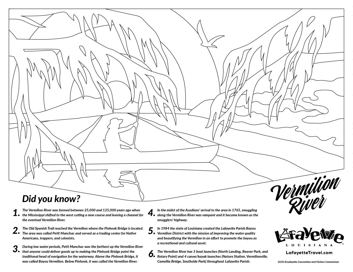 Bayou Vermilion Coloring Sheet