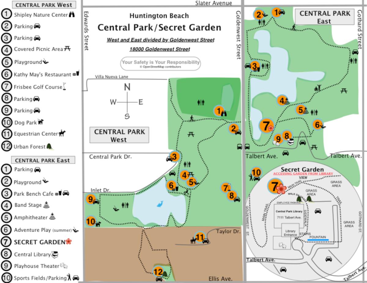 Huntington Beach Central Park Map