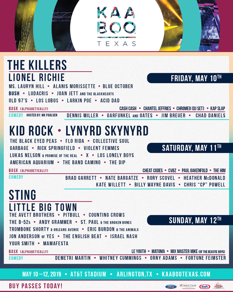 KAABOO Texas | Enjoy This Immersive Rock Festival May 10-12 2019