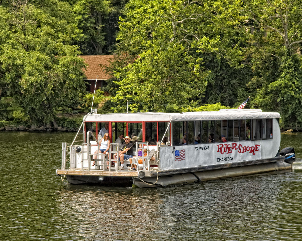 Rivershore chartered boat touring the river