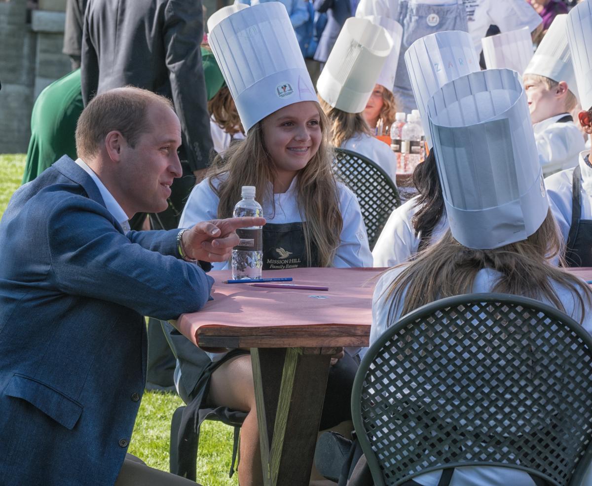 Prince William Speaking with Young Chefs