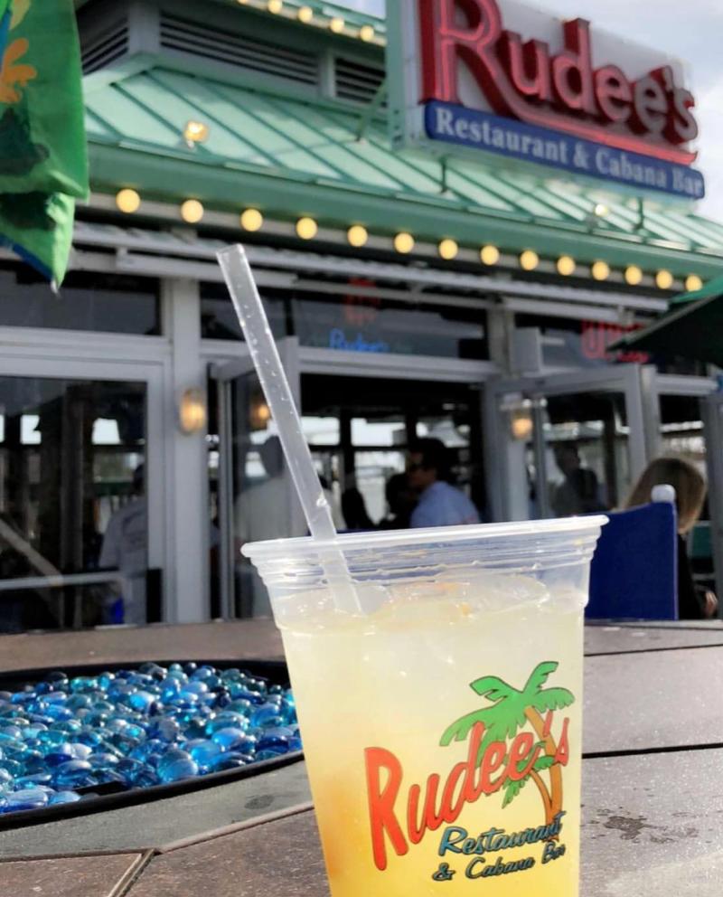 Rudee's Inlet features familiar drink favorites and open-air seating.