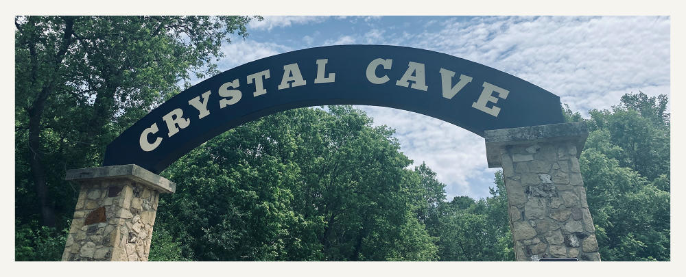 Crystal Cave arch and entrance in Spring Valley, WI