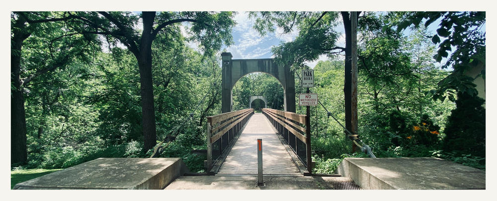 Swinging Bridge at Glen Park in River Falls, WI