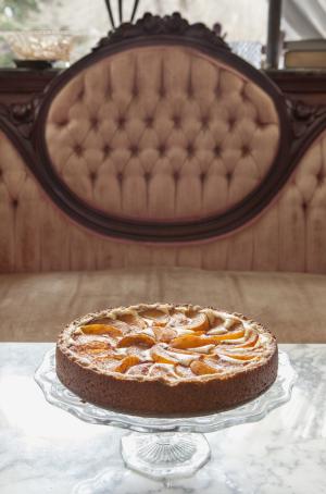 Peach-Topped Bavarian Torte #Recipe | ExploreAsheville.com