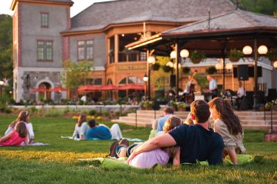 Family at Biltmore Estate's Antler Hill Village