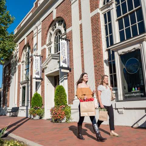 Mother and Daughter Shopping in Historic Biltmore Village