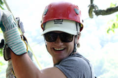 Josh Hutcherson ziplining at Navitat.