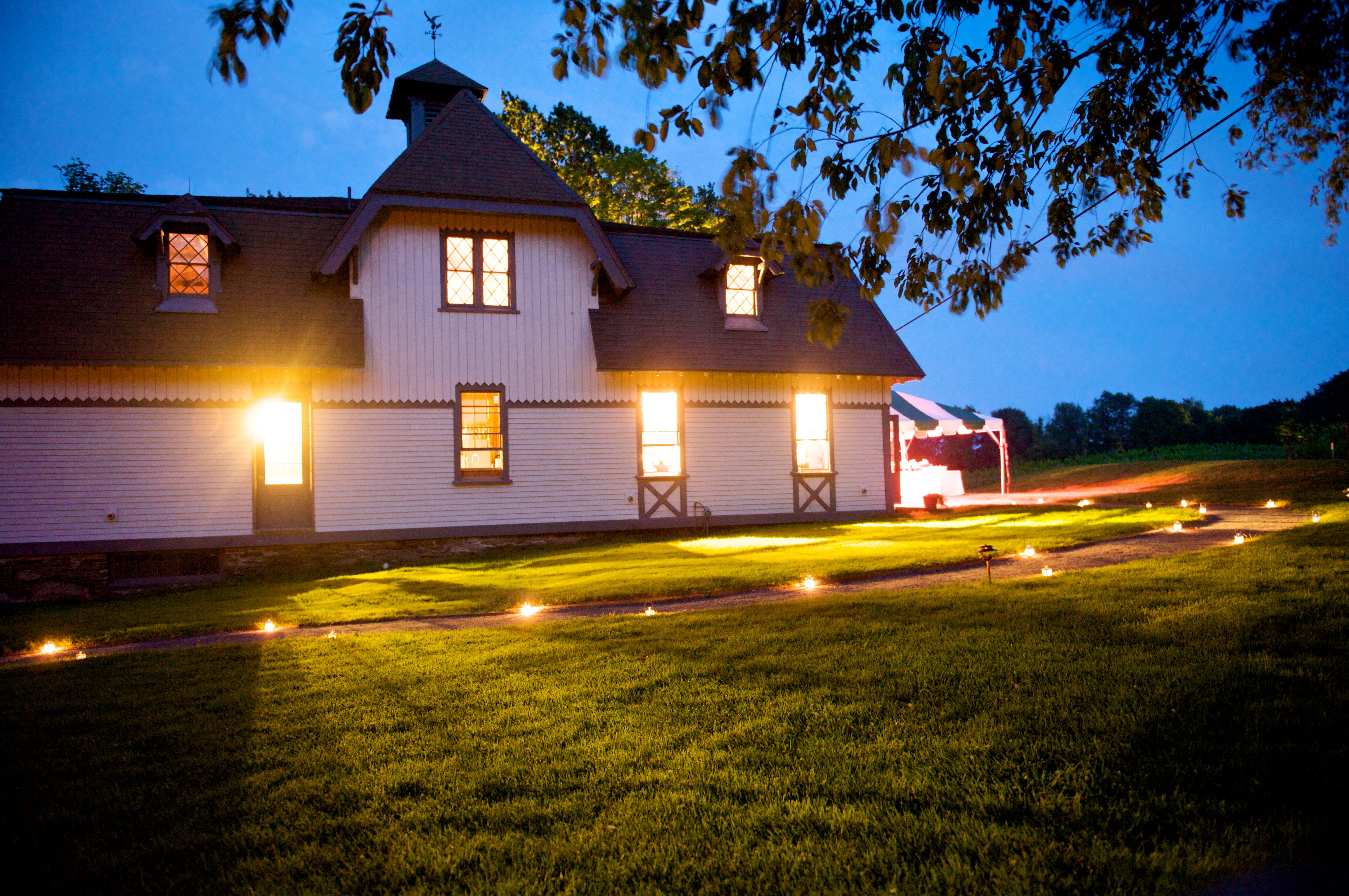 Stable with lights and tent