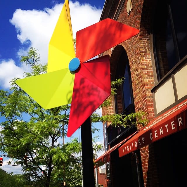 Last year's Kickstart Festval included the IPFW Sculpture with Purpose Project, including the big pinwheel outside of Visit Fort Wayne!