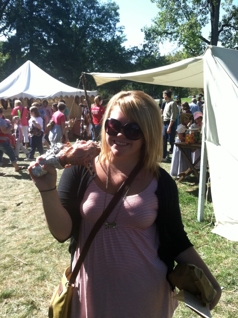 Giant turkey legs are one of the must-eat items at the Johnny Appleseed Festival!