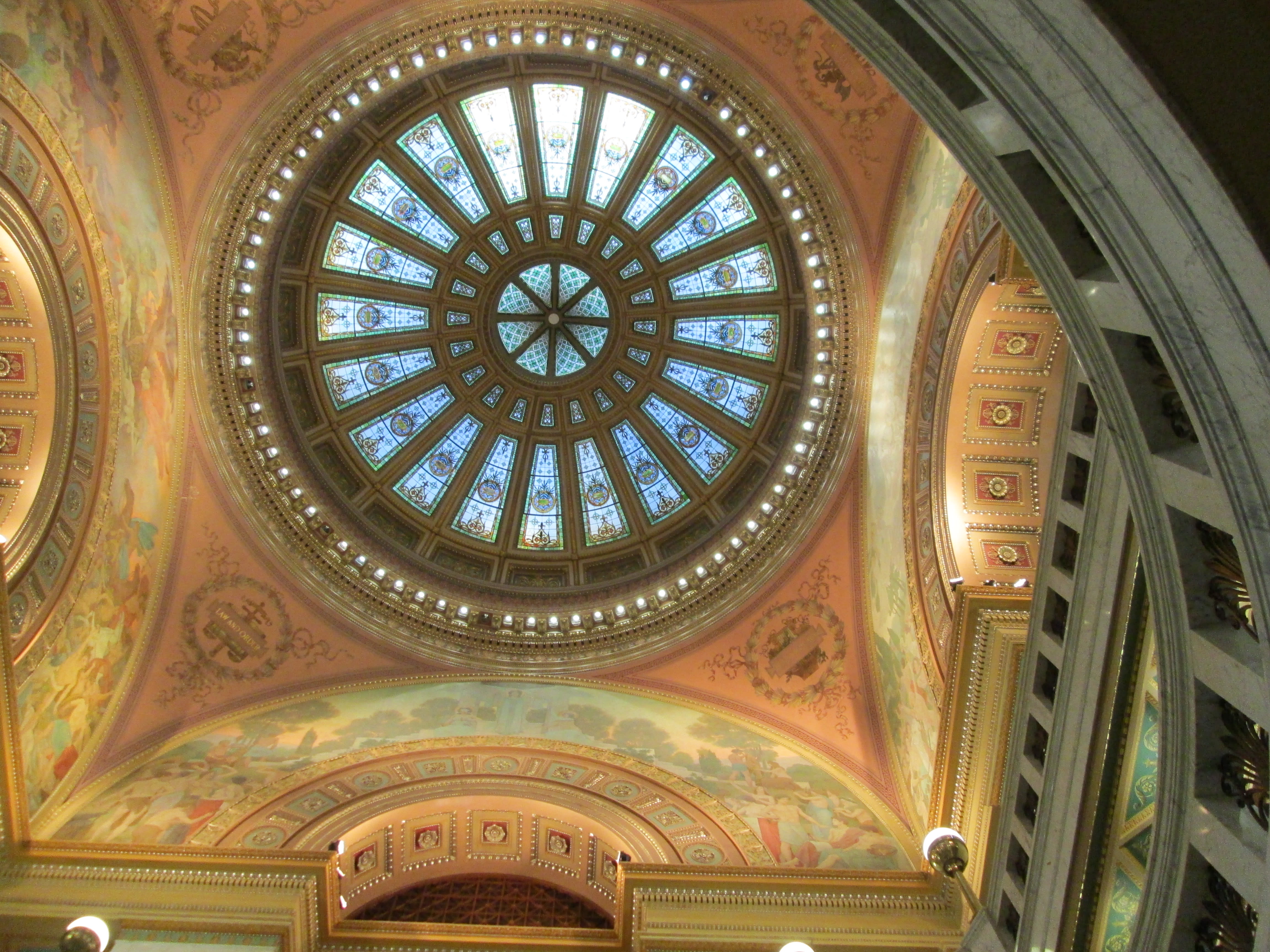 Drawing on Allen County courthouse ceiling is exquisite!