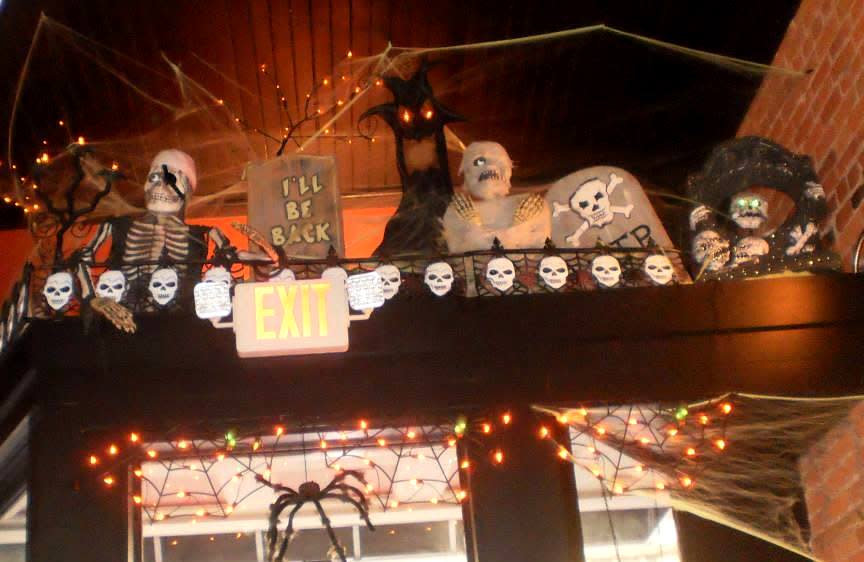 Halloween decorations at Central City Cafe
