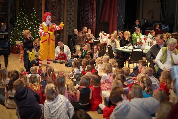 Ronald McDonald makes an appearance at the Breakfast with Santa event
