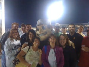 3 Rivers Federal Credit Union Employees enjoying a night off with Johnny Tincap at Parkview Field 