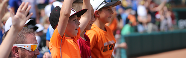 Image of young fans at an Oklahoma City Dodgers baseball game.