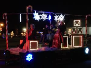 holly on float for blog