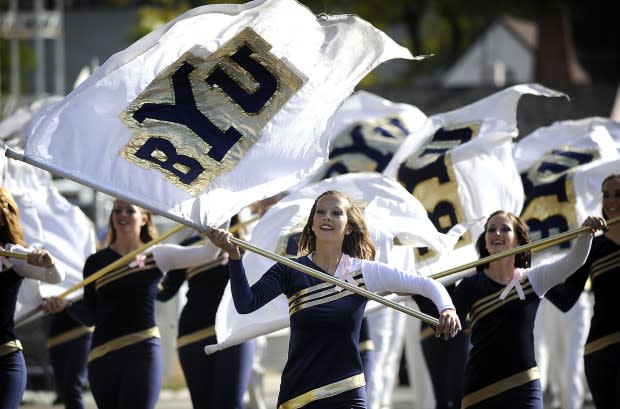 BYU Colorguard at the parade