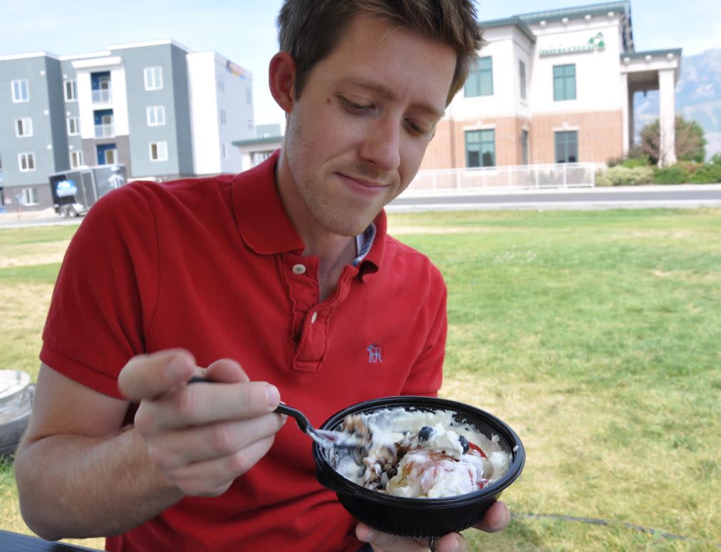 Chasten Chowing Down