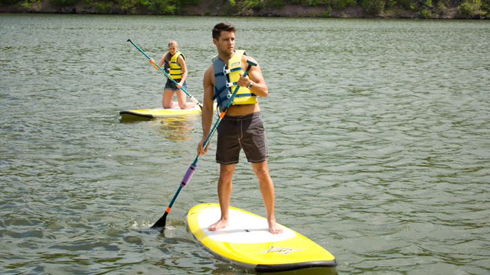 Stand-Up Paddleboarding at Green Lane Park is just one way to get on the water in Montco.