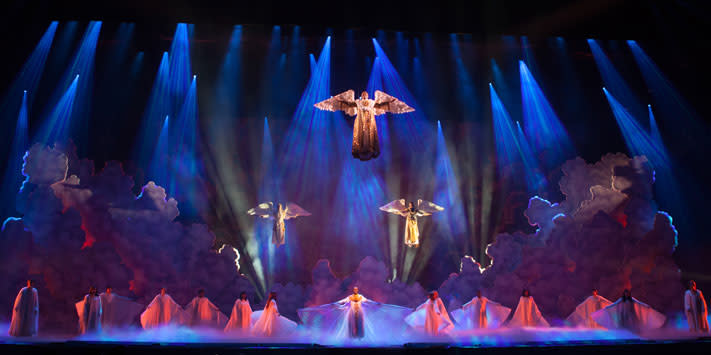 The angels descend on the stage of Sight & Sound.