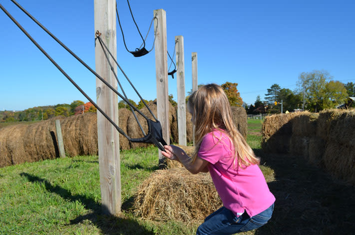 The apple slingshot is one of the most popular attractions during Fall Fest Weekends.