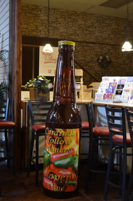 A bottle of Boyd's famous jalapeno wine.