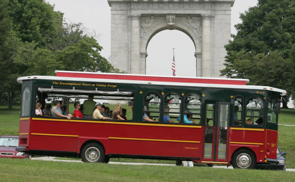 Trolley Tours of Valley Forge Park are held at 10 a.m, 12 p.m., 2 p.m., and 4 p.m. this weekend