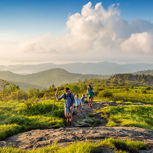 Family Hiking Black Balsam Knob
